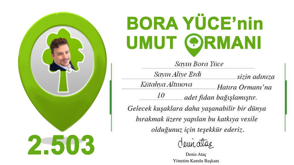Aliye Erdi, Kütahya Altınova’da 10 fidan bağışladı